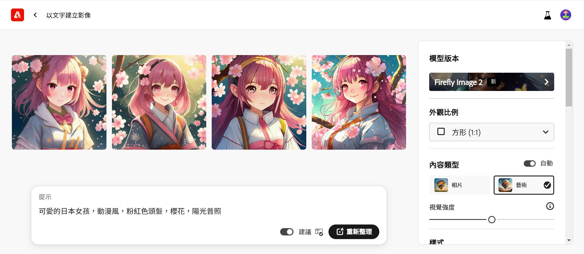 免費AI繪圖網站推薦 Adobe Firefly